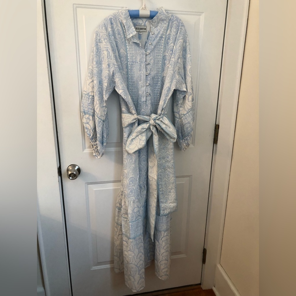 Sue Sartor long flounce dress large